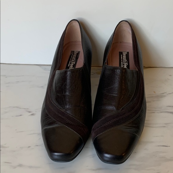Black Leather and Reptile Print Pumps by BeautiFeel main image 1
